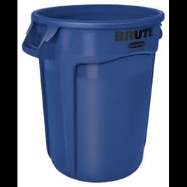 Brute® 1-Stream Trash Can 25.39X22.64X27.87 IN 32 GAL Blue Resin Venting Channels Food Safe 1/Each