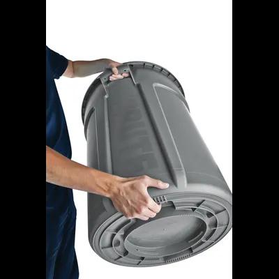 Brute® 1-Stream Trash Can 25.39X22.64X27.87 IN 32 GAL Blue Resin Venting Channels Food Safe 1/Each
