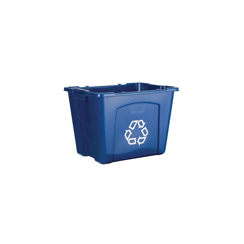 Recycling Bin 14 GAL Blue Plastic With "We Recycle" Symbol Custom 1/Each