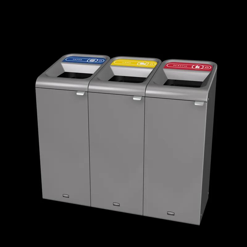 Configure™ Paper 1-Stream Trash Can 14.78X19.50X37.97 IN 15 GAL Gray Metal 1/Each