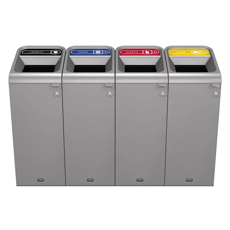 Configure™ Paper 1-Stream Trash Can 14.78X19.50X37.97 IN 15 GAL Gray Metal 1/Each