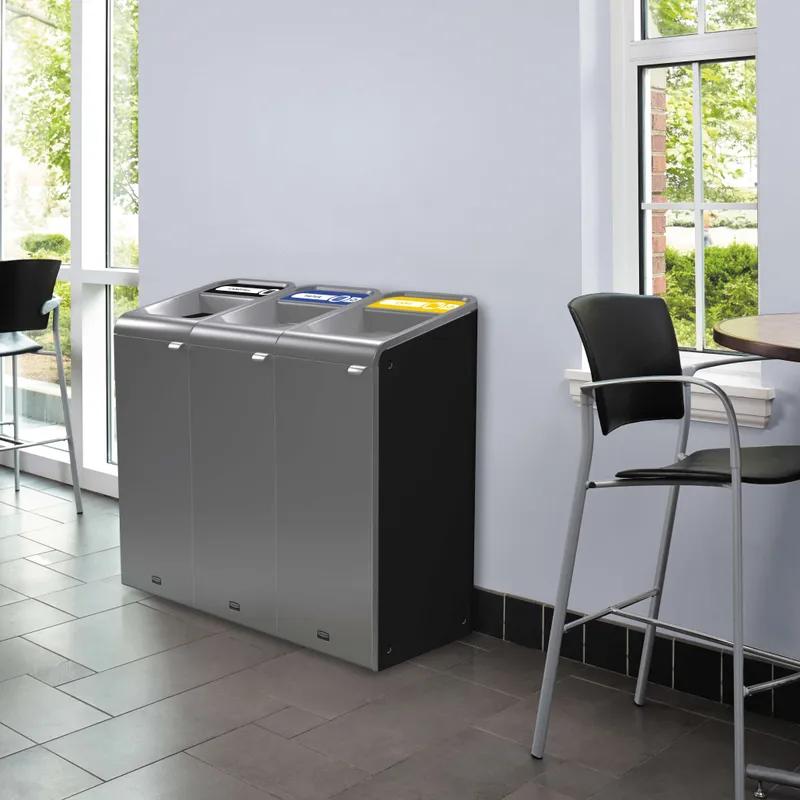 Configure™ Paper 1-Stream Trash Can 14.78X19.50X37.97 IN 15 GAL Gray Metal 1/Each