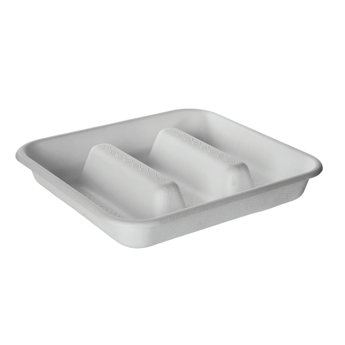 Vanguard® Take-Out Container Base 7 IN 3 Compartment Molded Fiber White Square 300/Case