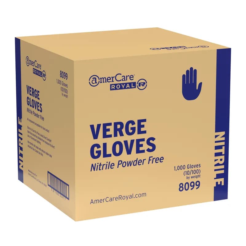 Gloves Large (LG) Purple Nitrile Powder-Free 100 Count/Pack 10 Packs/Case 1000 Count/Case