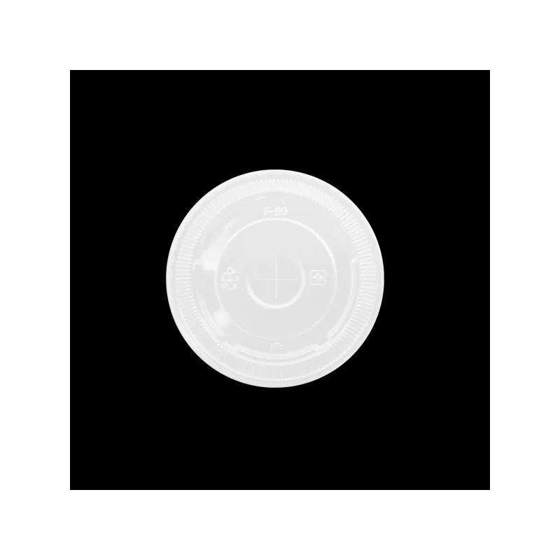 Karat® Lid Flat 3.54 IN PET Clear For 12-22 OZ Cup Identification With Hole 1000/Case