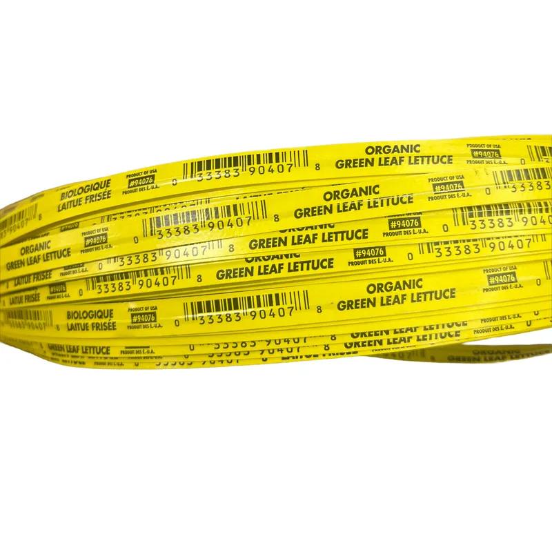 Green Leaf Lettuce Organic Twist Tie 20X0.375 IN Black Yellow English & French With UPC Codes 300/Bundle