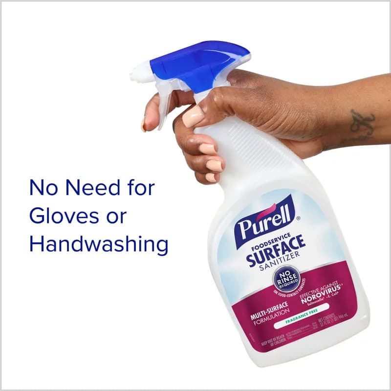 Purell® Unscented Food Service Sanitizer 4.69X2.92X9.06 IN 1 QT Multi Surface RTU 6/Case
