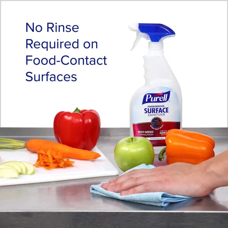 Purell® Unscented Food Service Sanitizer 4.69X2.92X9.06 IN 1 QT Multi Surface RTU 6/Case