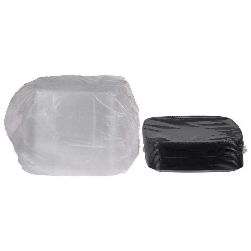 Mozaïk® Serving Tray Base & Lid Combo 12X12 IN PET PP Black Square Microwave Safe 25/Case