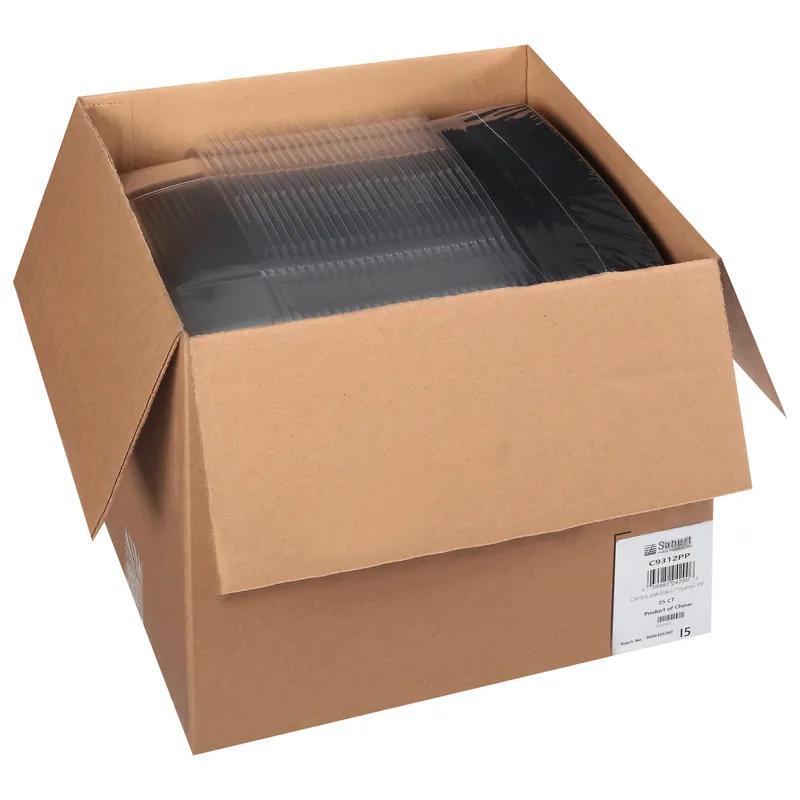 Mozaïk® Serving Tray Base & Lid Combo 12X12 IN PET PP Black Square Microwave Safe 25/Case