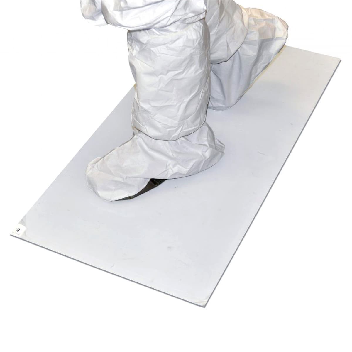 Tacky Traxx® Tacky Floor Mat 36X45 IN White Rubber Adhesive Peel-Off Sheets Numbered Corner Tabs 30 Ct/Pack 4 Packs/Case