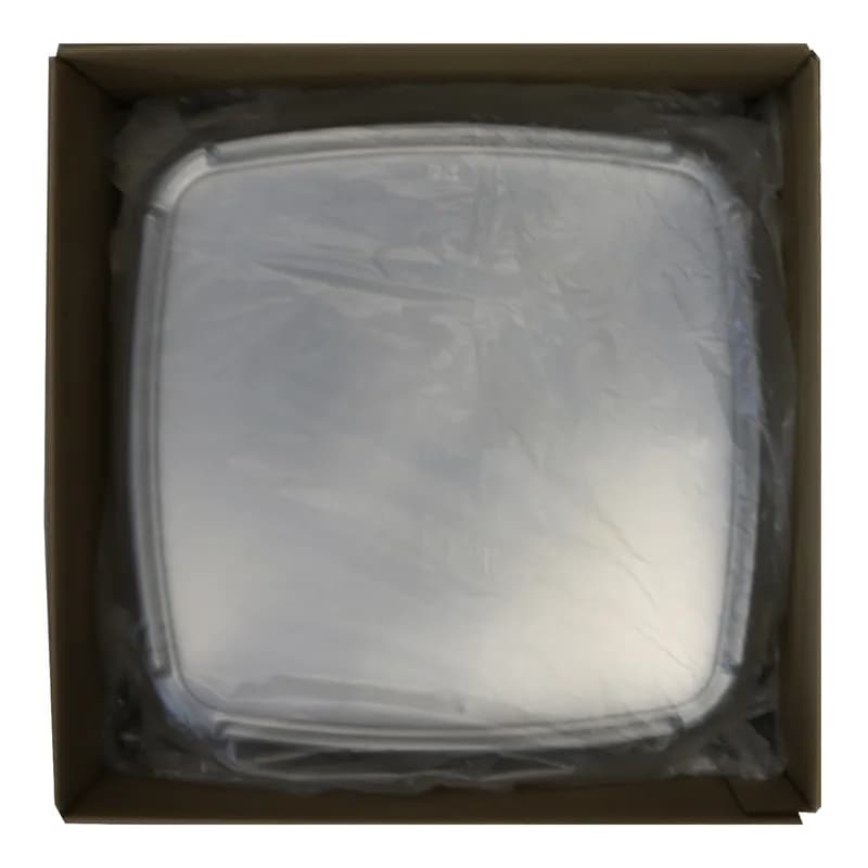 Mozaïk® Serving Tray Base & Lid Combo 16X16 IN PET PP Clear Black Square Microwave Safe 25/Case