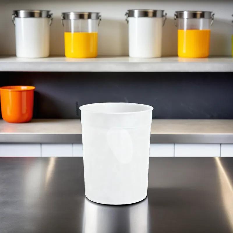 Bucket & Tub Base 128 OZ HDPE White Microwave Safe Leak Resistant 100/Case