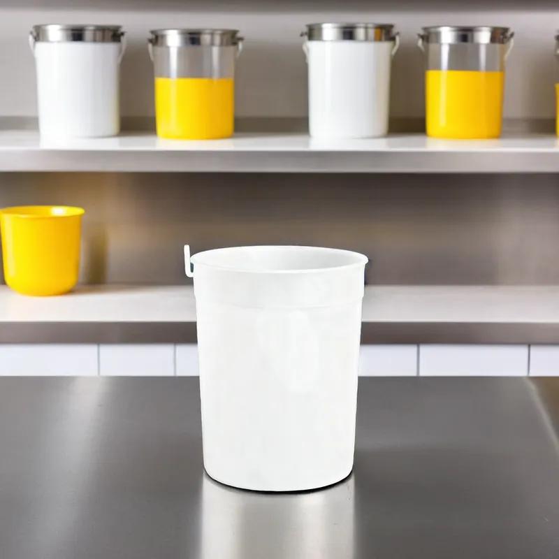 Bucket & Tub Base 128 OZ HDPE White Microwave Safe Leak Resistant 100/Case