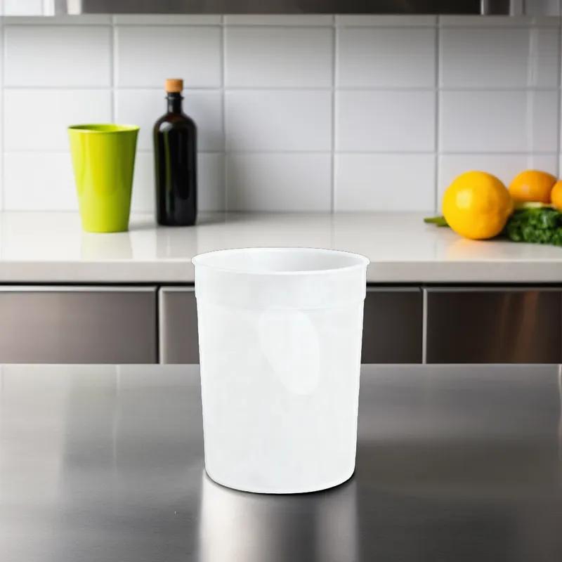 Bucket & Tub Base 128 OZ HDPE White Microwave Safe Leak Resistant 100/Case