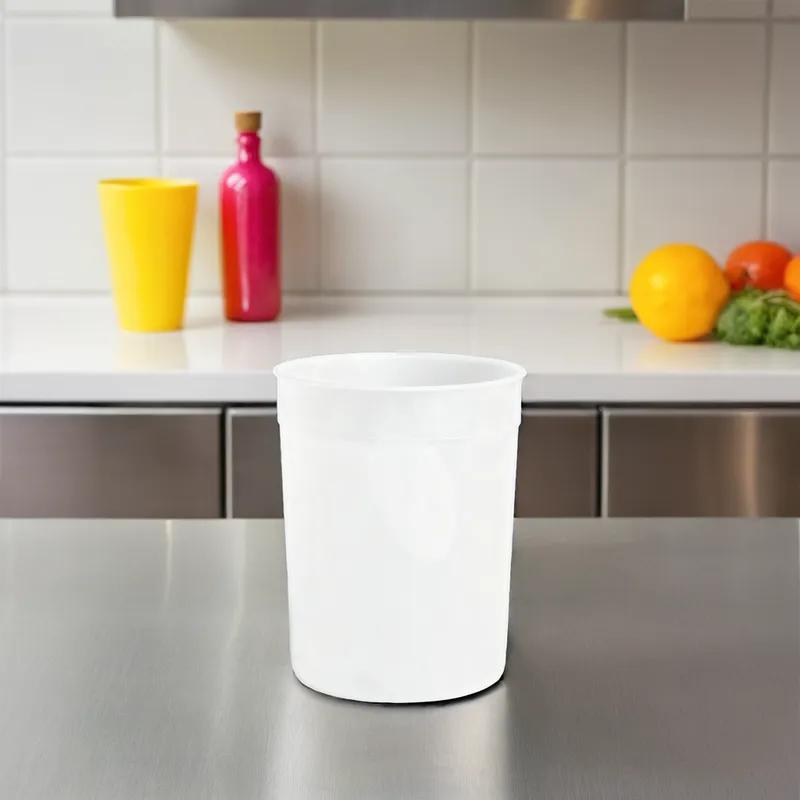 Bucket & Tub Base 128 OZ HDPE White Microwave Safe Leak Resistant 100/Case