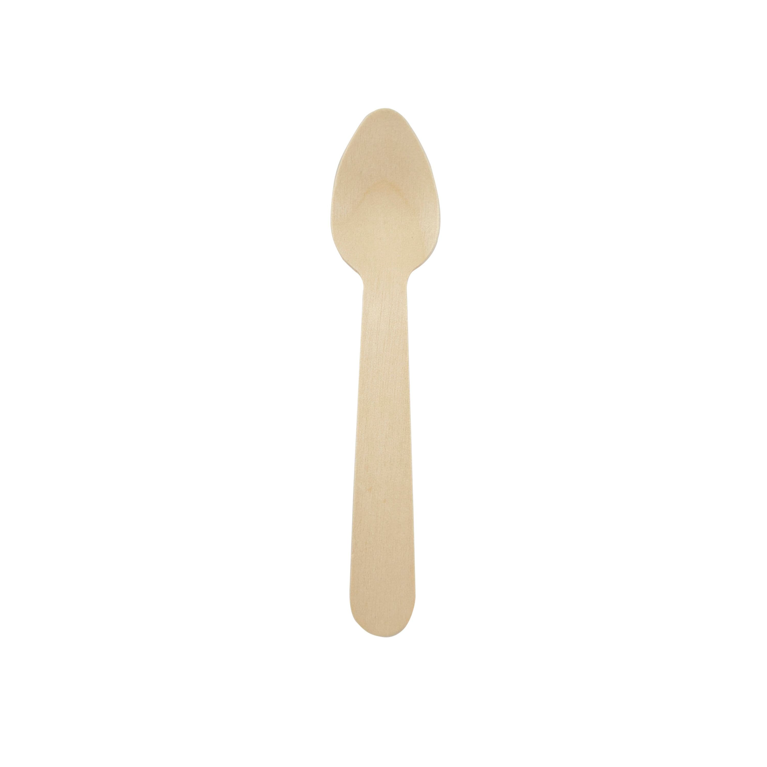 Spoon 4.33 IN Wood Natural 100 Count/Pack 30 Packs/Case 3000 Count/Case