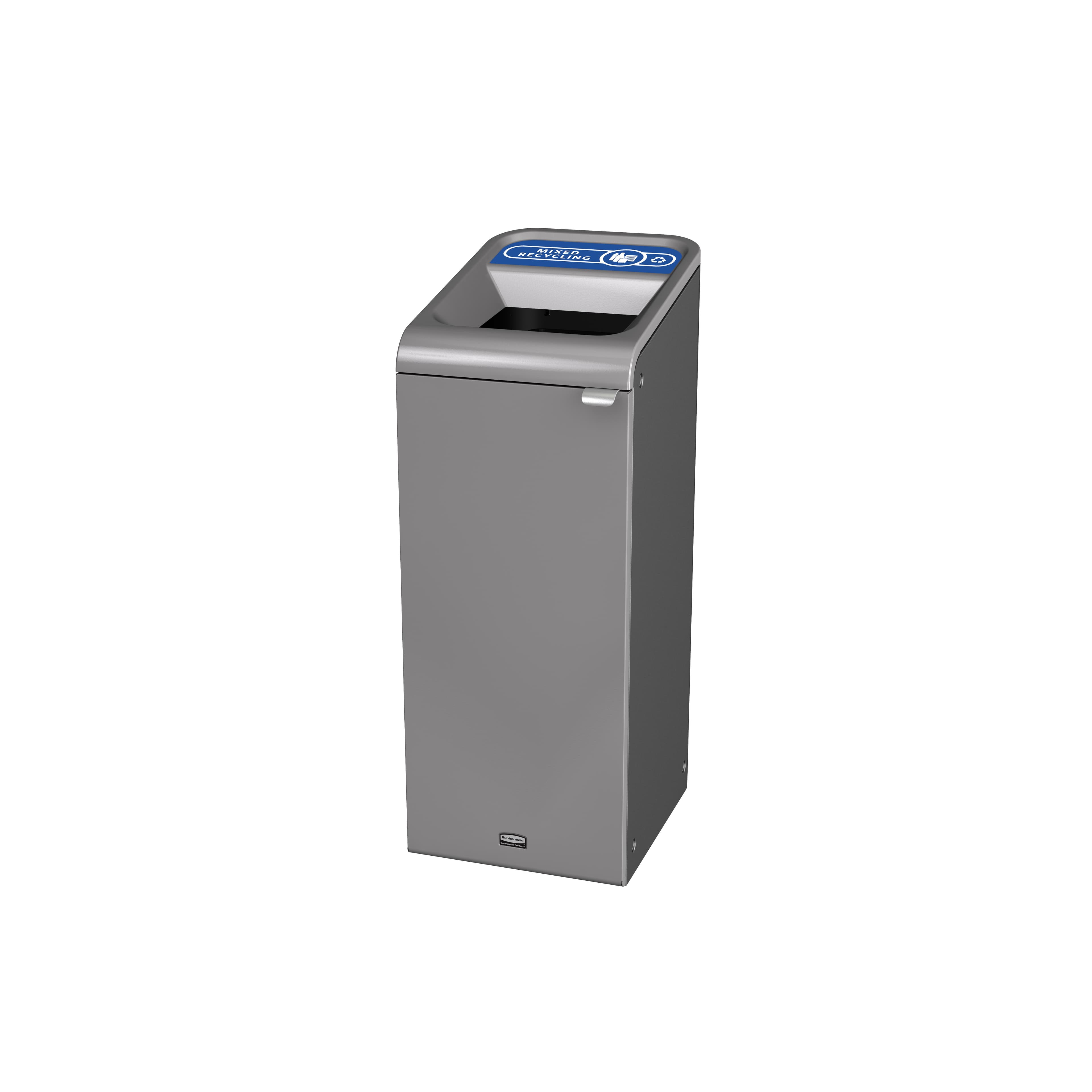 Configure™ Mixed Recycling 1-Stream Multi-Stream Recycling 22.25X18X41.25 IN 15 GAL Gray Stenni Metal 1/Each