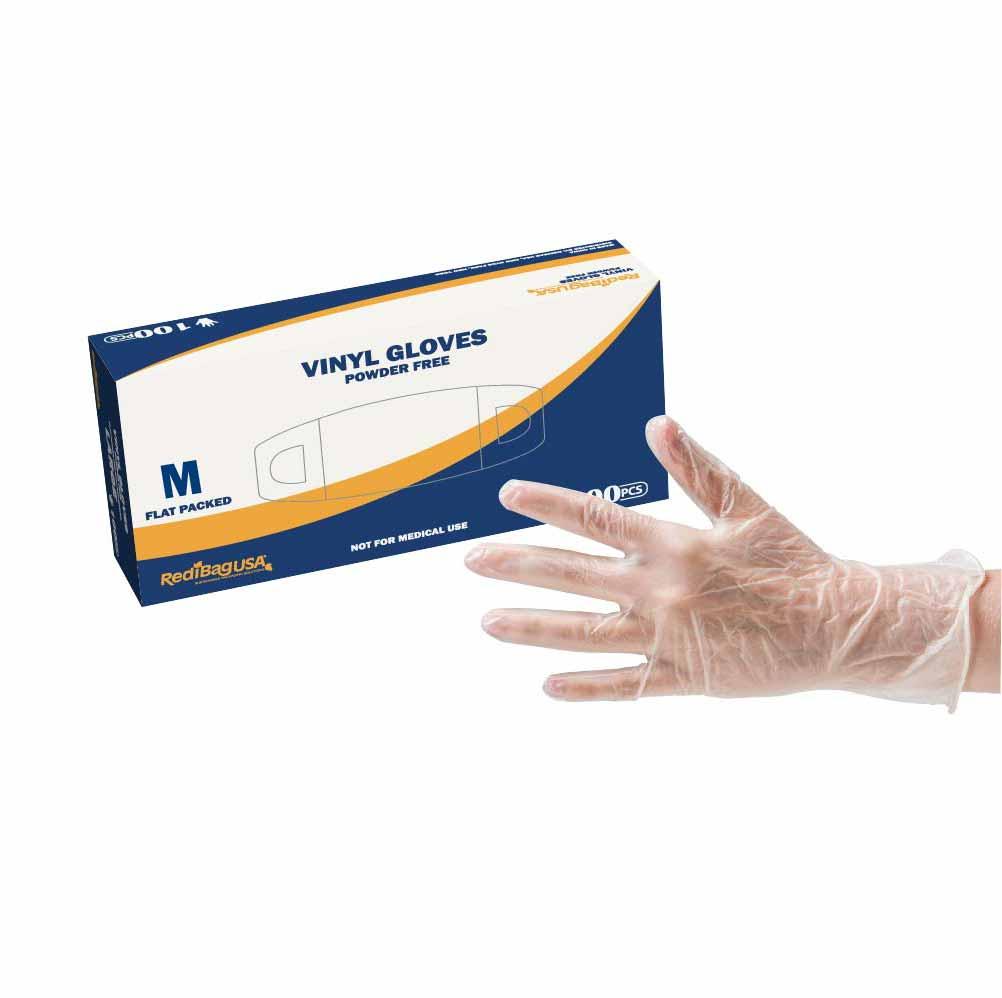 Gloves Medium (MED) Clear PVC Vinyl Disposable Powder-Free Latex Free 1000/Case