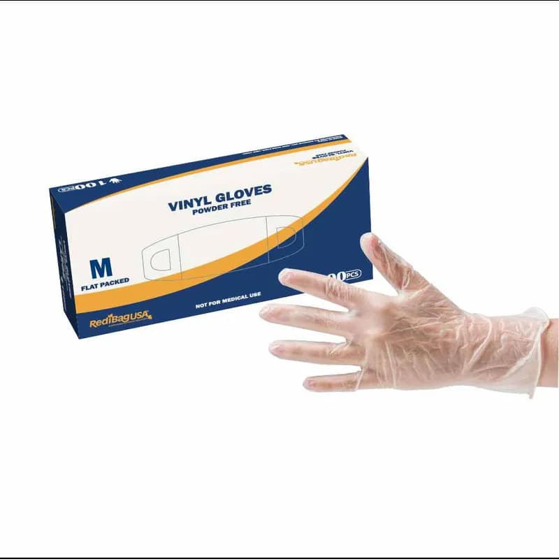 Gloves Medium (MED) Clear PVC Vinyl Disposable Powder-Free Latex Free 1000/Case