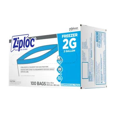 Ziploc® Freezer Bag 2 GAL Plastic Clear With Zip Seal Closure 100/Case