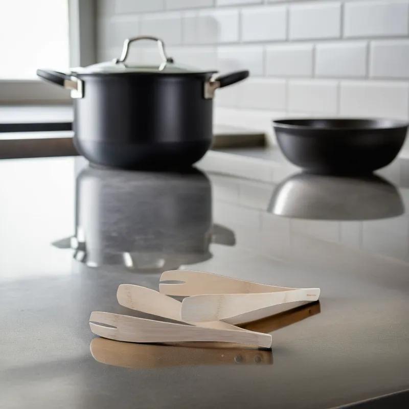 Veneerware Tongs 9 IN Bamboo 36/Box