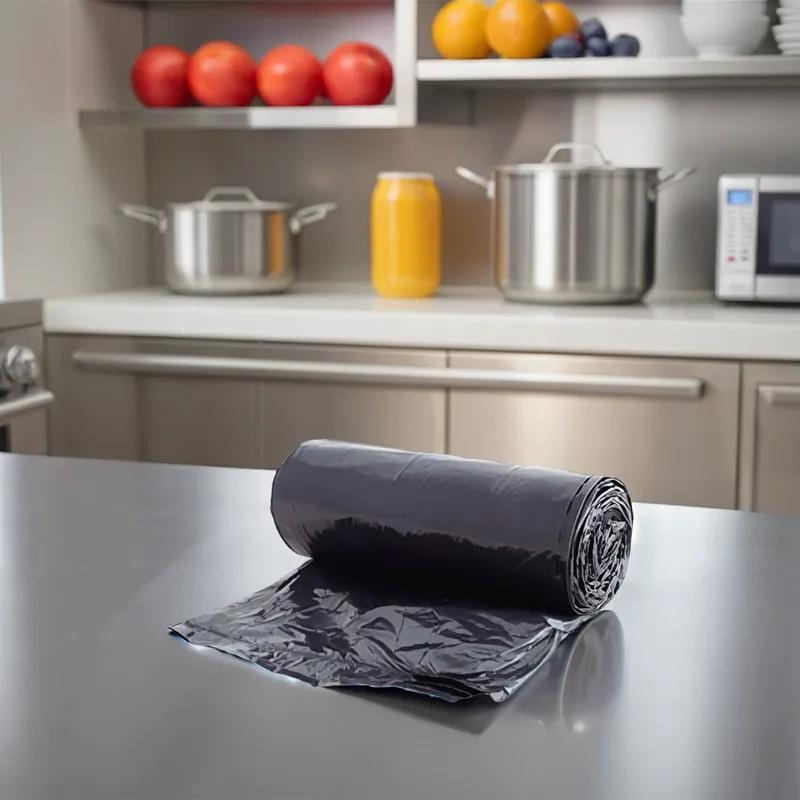 Victoria Bay Can Liner 38X58 IN 60 GAL Black LLDPE 1.25MIL Roll 100/Case