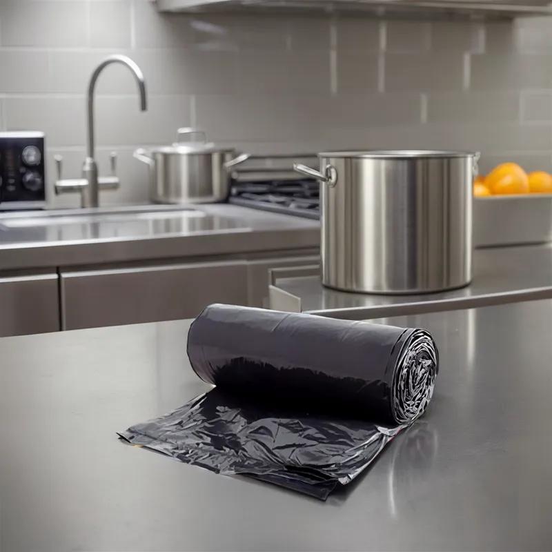 Victoria Bay Can Liner 38X58 IN 60 GAL Black LLDPE 1.25MIL Roll 100/Case