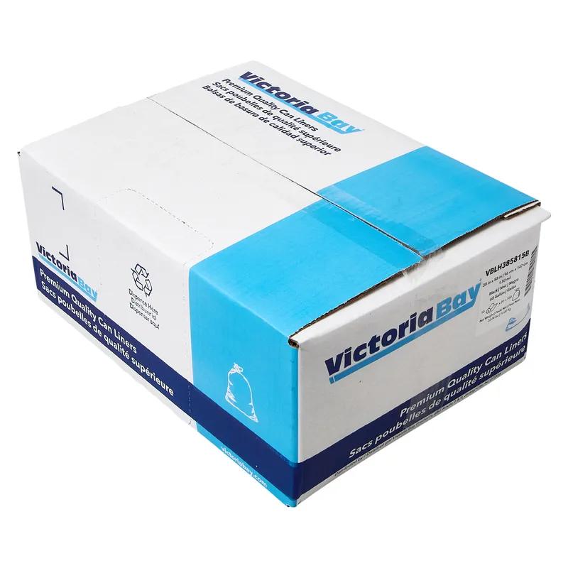 Victoria Bay Can Liner 38X58 IN 60 GAL Black LLDPE 1.5MIL Roll 100/Case