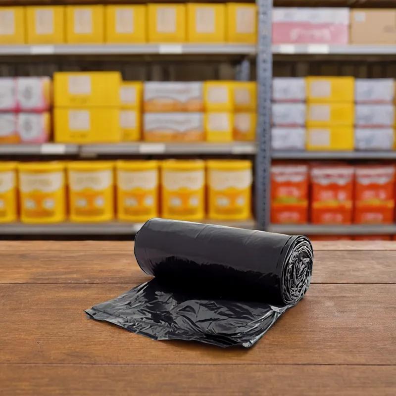 Victoria Bay Can Liner 38X58 IN 60 GAL Black LLDPE 1.7MIL Roll 100/Case