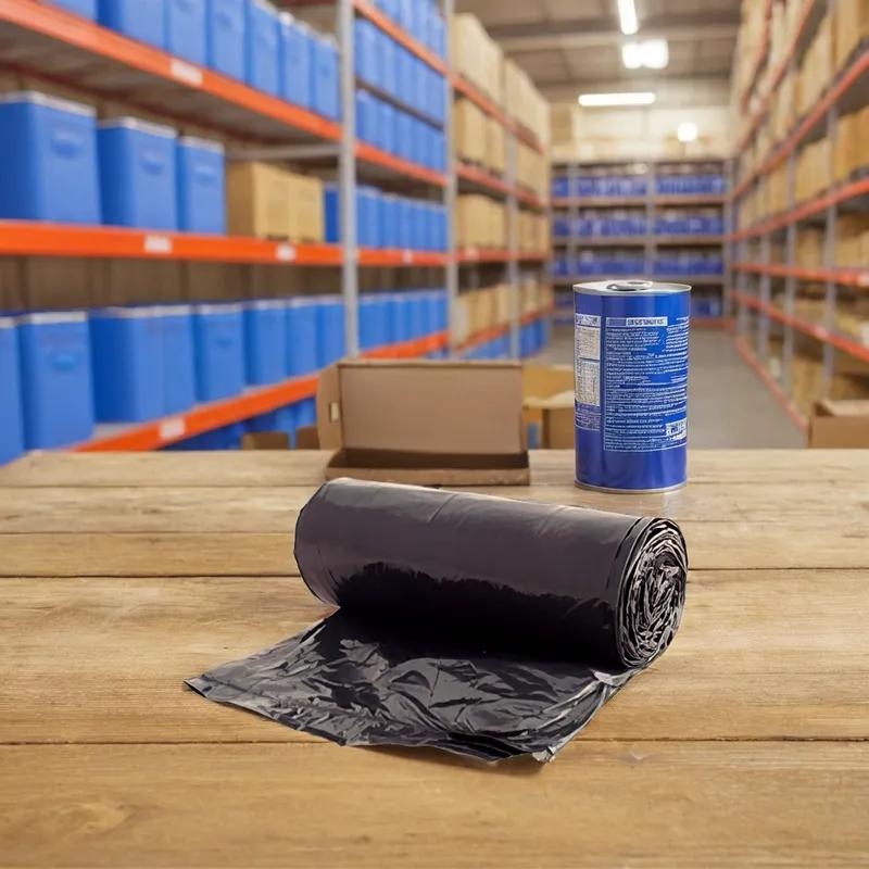 Victoria Bay Can Liner 38X58 IN 60 GAL Black LLDPE 1.7MIL Roll 100/Case