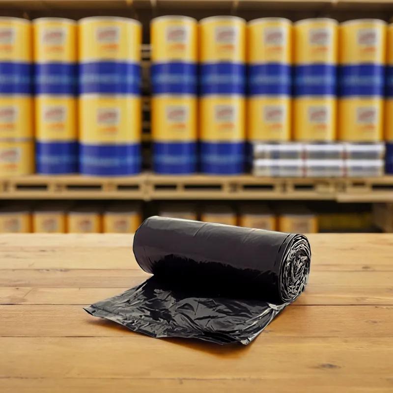 Victoria Bay Can Liner 38X58 IN 60 GAL Black LLDPE 1.7MIL Roll 100/Case