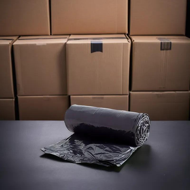 Victoria Bay Can Liner 43X46 IN 45-50 GAL Black LLDPE 1.5MIL Roll 100/Case