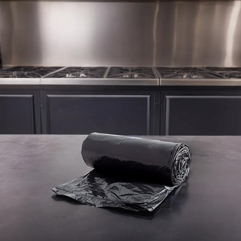 Victoria Bay Can Liner 43X46 IN 45-50 GAL Black LLDPE 1.8MIL Roll 10 Count/Roll 10 Rolls/Case