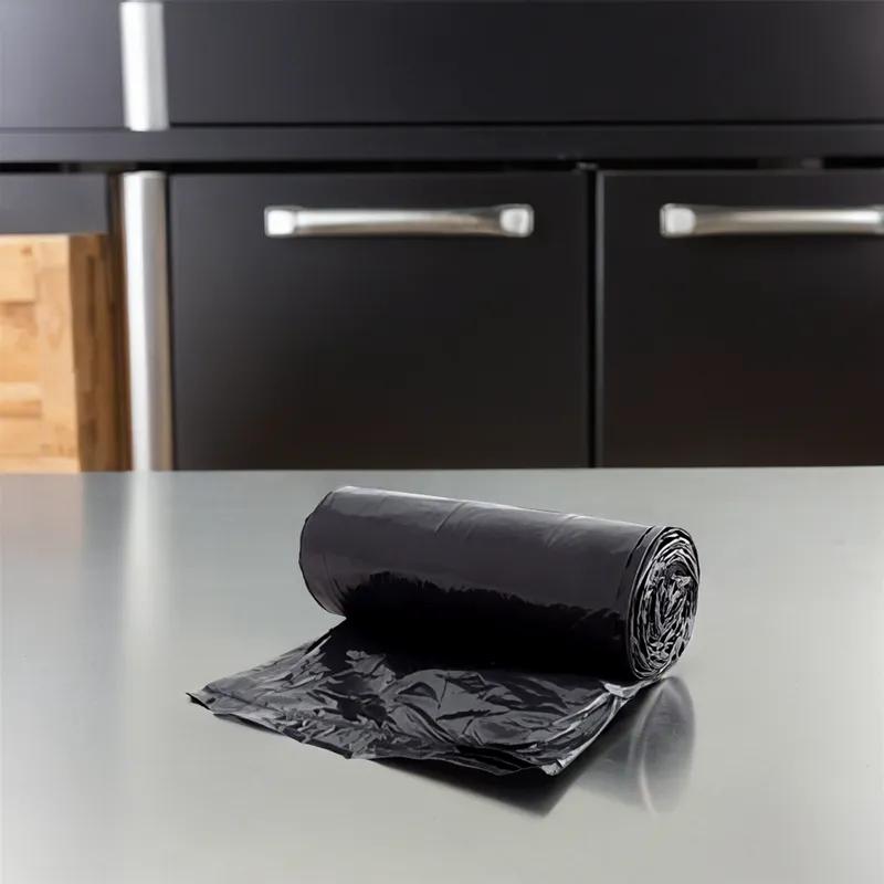 Victoria Bay Can Liner 43X46 IN 45-50 GAL Black LLDPE 1.8MIL Roll 10 Count/Roll 10 Rolls/Case