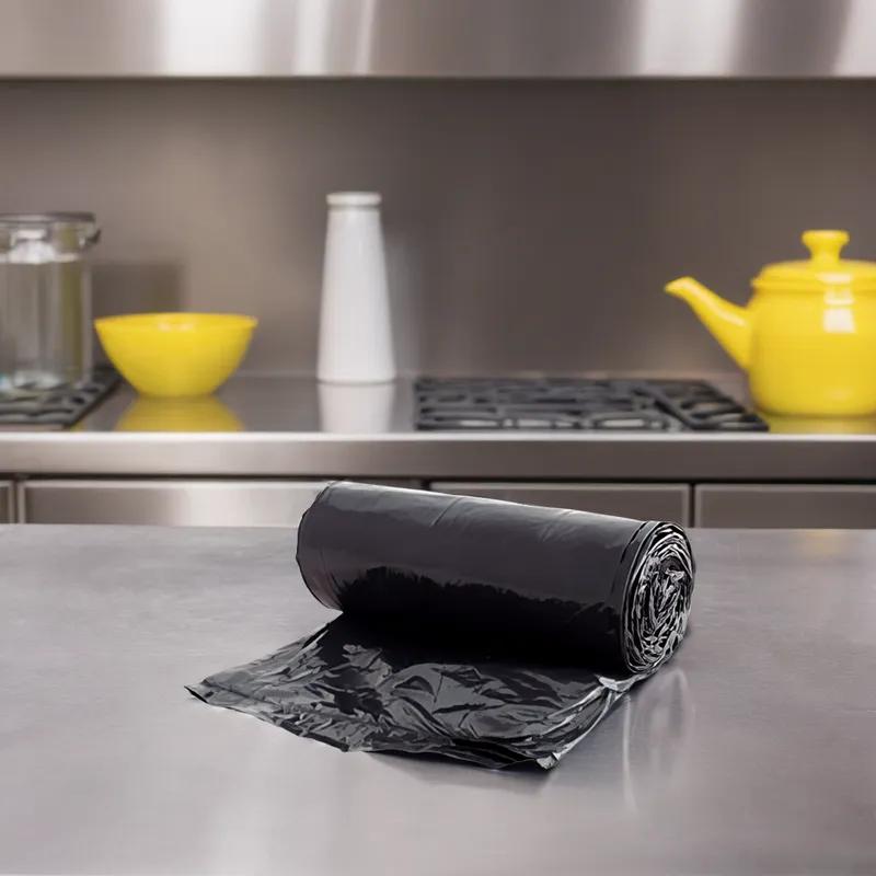 Victoria Bay Can Liner 24X23 IN 10 GAL Black LLDPE 0.65MIL Roll 500/Case