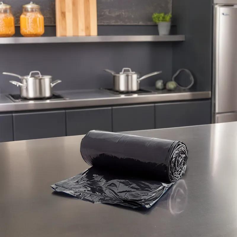 Victoria Bay Can Liner 24X23 IN 10 GAL Black LLDPE 0.65MIL Roll 500/Case