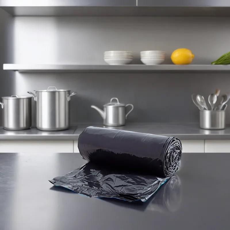 Victoria Bay Can Liner 24X23 IN 10 GAL Black LLDPE 1MIL Roll 500/Case