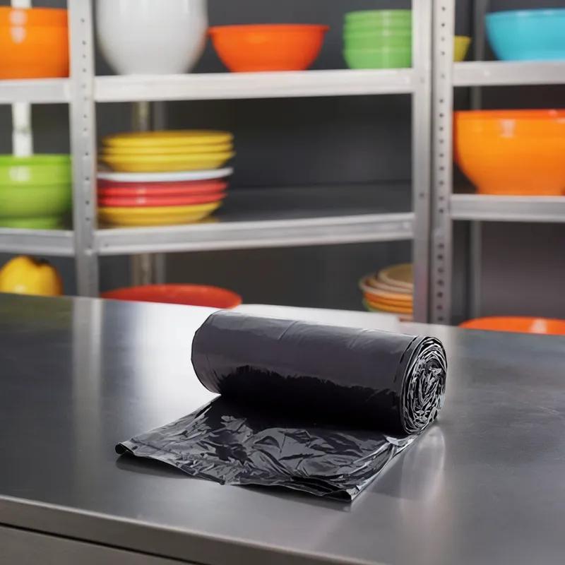 Victoria Bay Can Liner 24X23 IN 10 GAL Black LLDPE 1MIL Roll 500/Case