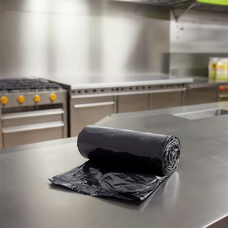 Victoria Bay Can Liner 24X23 IN 10 GAL Black LLDPE 1MIL Roll 500/Case