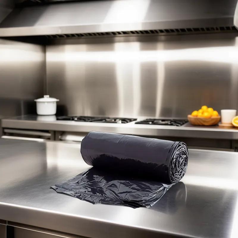 Victoria Bay Can Liner 24X30 IN 12-16 GAL Black LLDPE 0.65MIL Roll 500/Case