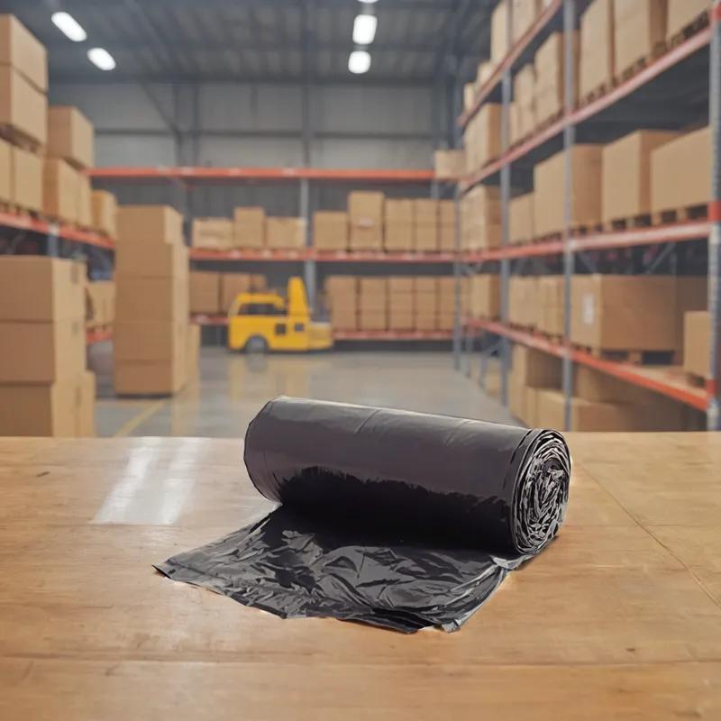 Victoria Bay Can Liner 38X58 IN 60 GAL Black LLDPE 0.8MIL Roll 125/Case