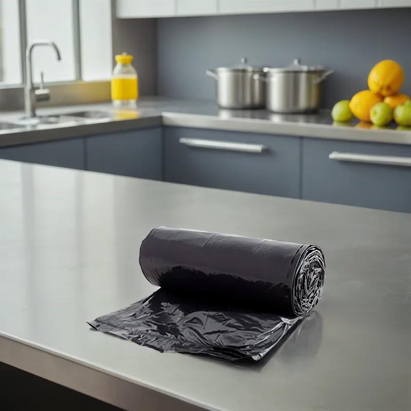 Victoria Bay Can Liner 38X58 IN 60 GAL Black LLDPE 2.8MIL Roll 75/Case