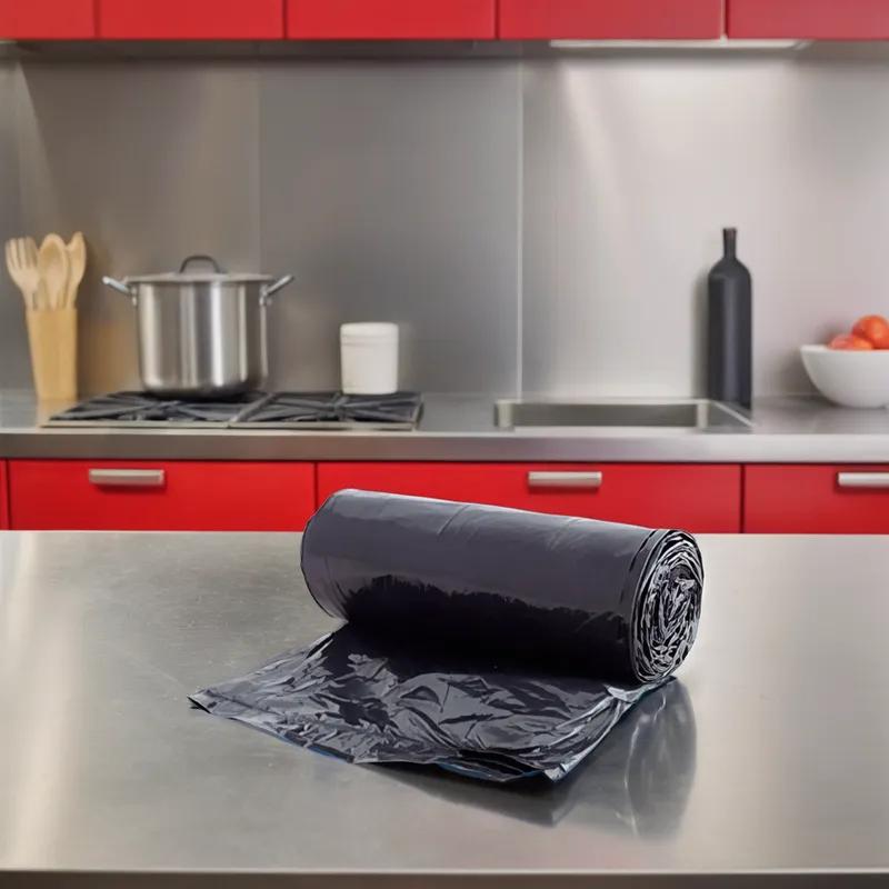 Victoria Bay Can Liner 38X58 IN 60 GAL Black LLDPE 2.8MIL Roll 75/Case