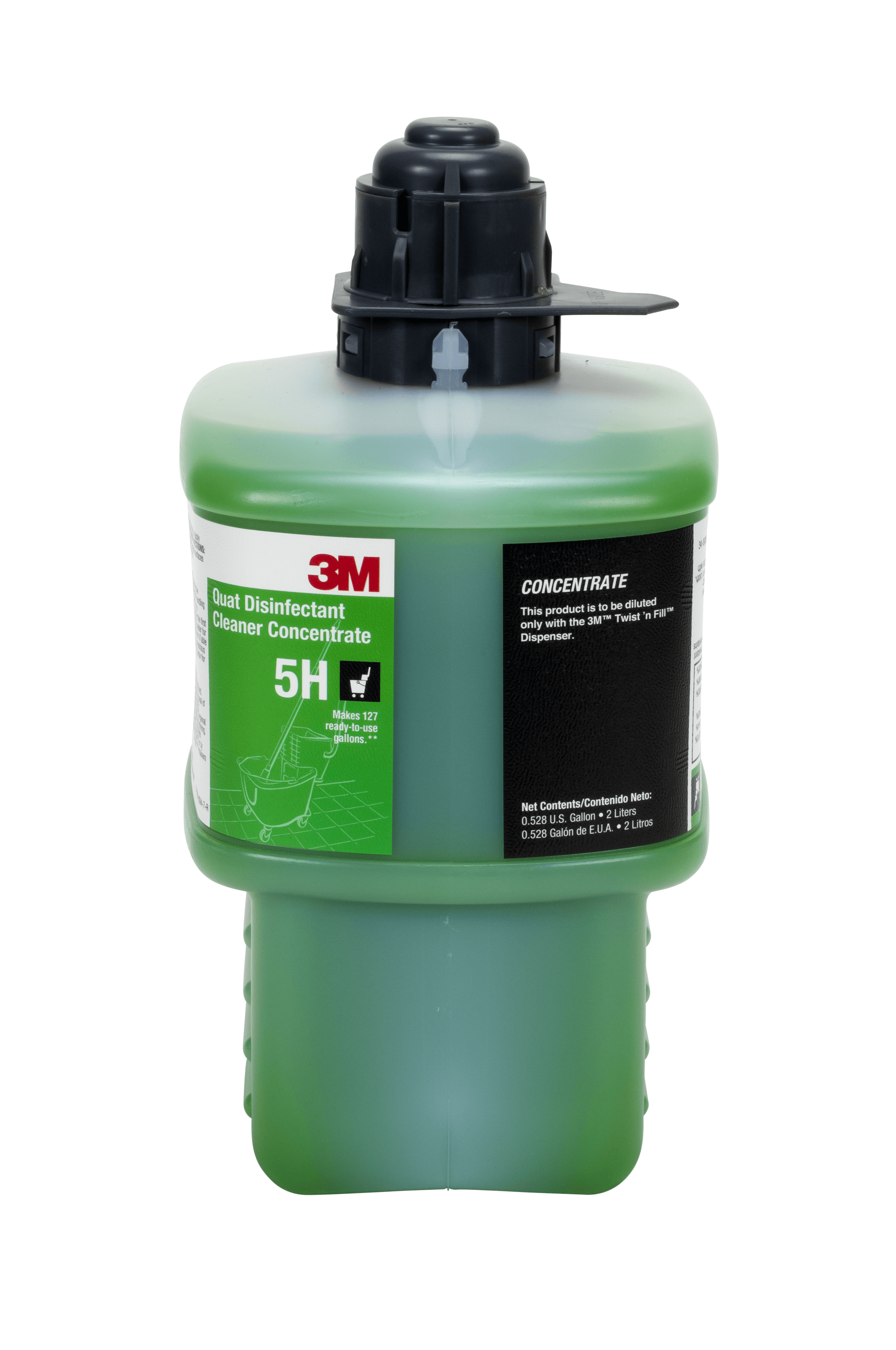 3M™ 5H Pleasant Scent One-Step Disinfectant 2 L Multi Surface Concentrate Quat No Rinse 1/Box