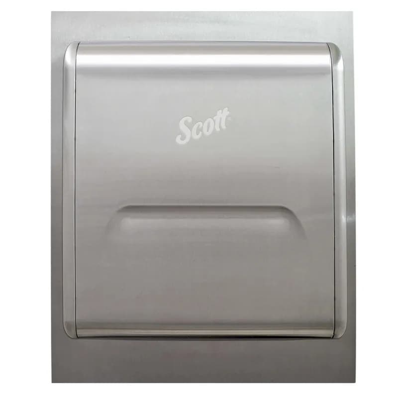 Scott® Pro Paper Towel Dispenser 17.62X22X5 IN Stainless Steel Wall Mount Recessed Housing with Trim Panel 1/Each