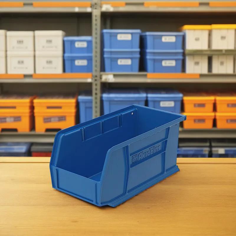 AkroBins Storage Bin 10.88X5.5X5 IN 30 LB Blue Hanging Stackable 12 Count/Case