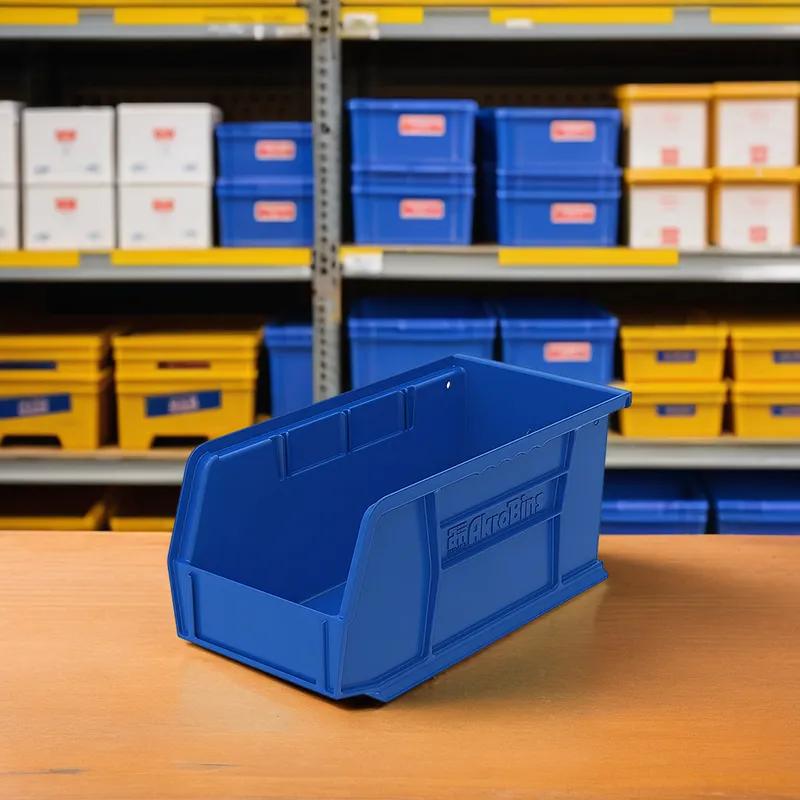 AkroBins Storage Bin 10.88X5.5X5 IN 30 LB Blue Hanging Stackable 12 Count/Case