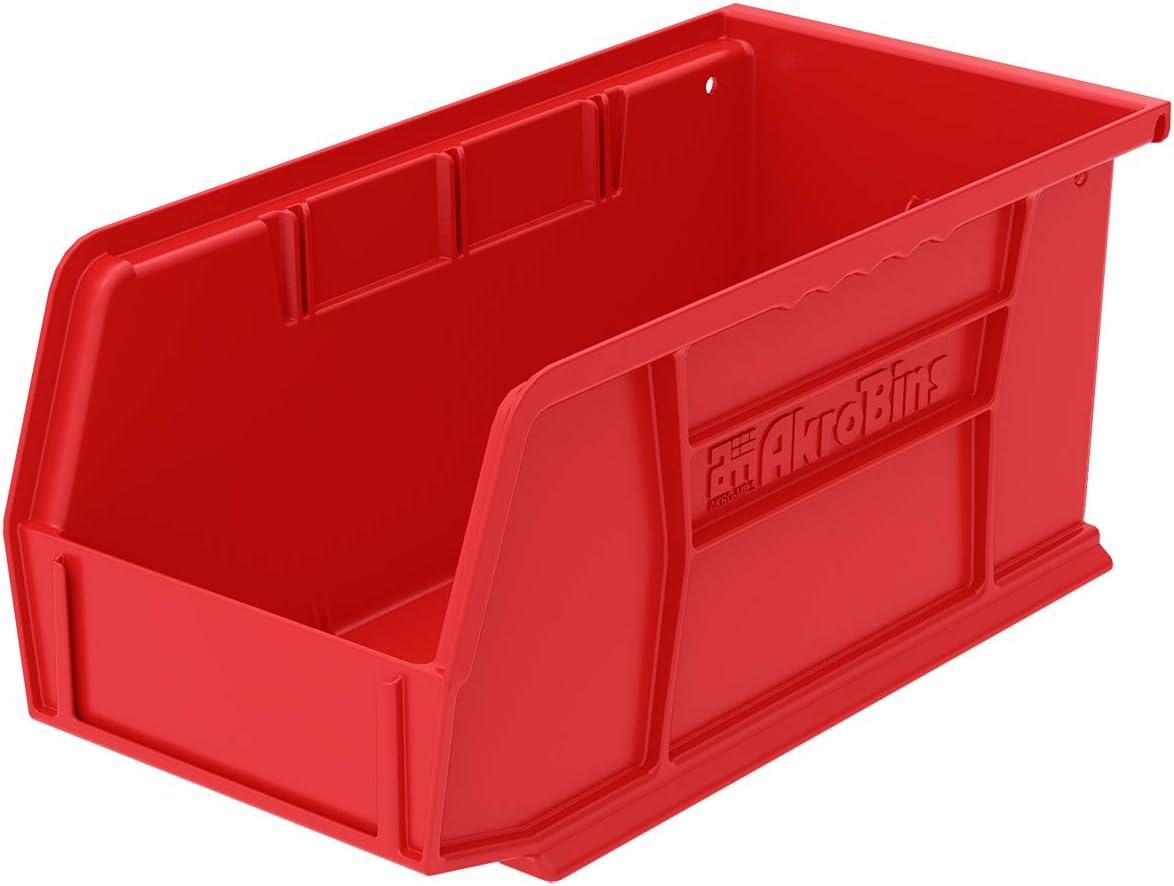AkroBins Storage Bin 10.88X5.5X5 IN 30 LB Red Hanging Stackable 12 Count/Case