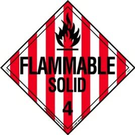 Worded E-Z Placard Flammable Liquid 3 Vinyl Removable Solid 25 Count/Pack
